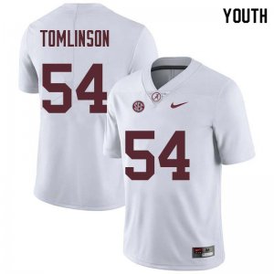 NCAA Youth Alabama Crimson Tide #54 Dalvin Tomlinson Stitched College Nike Authentic White Football Jersey KA17X75QD